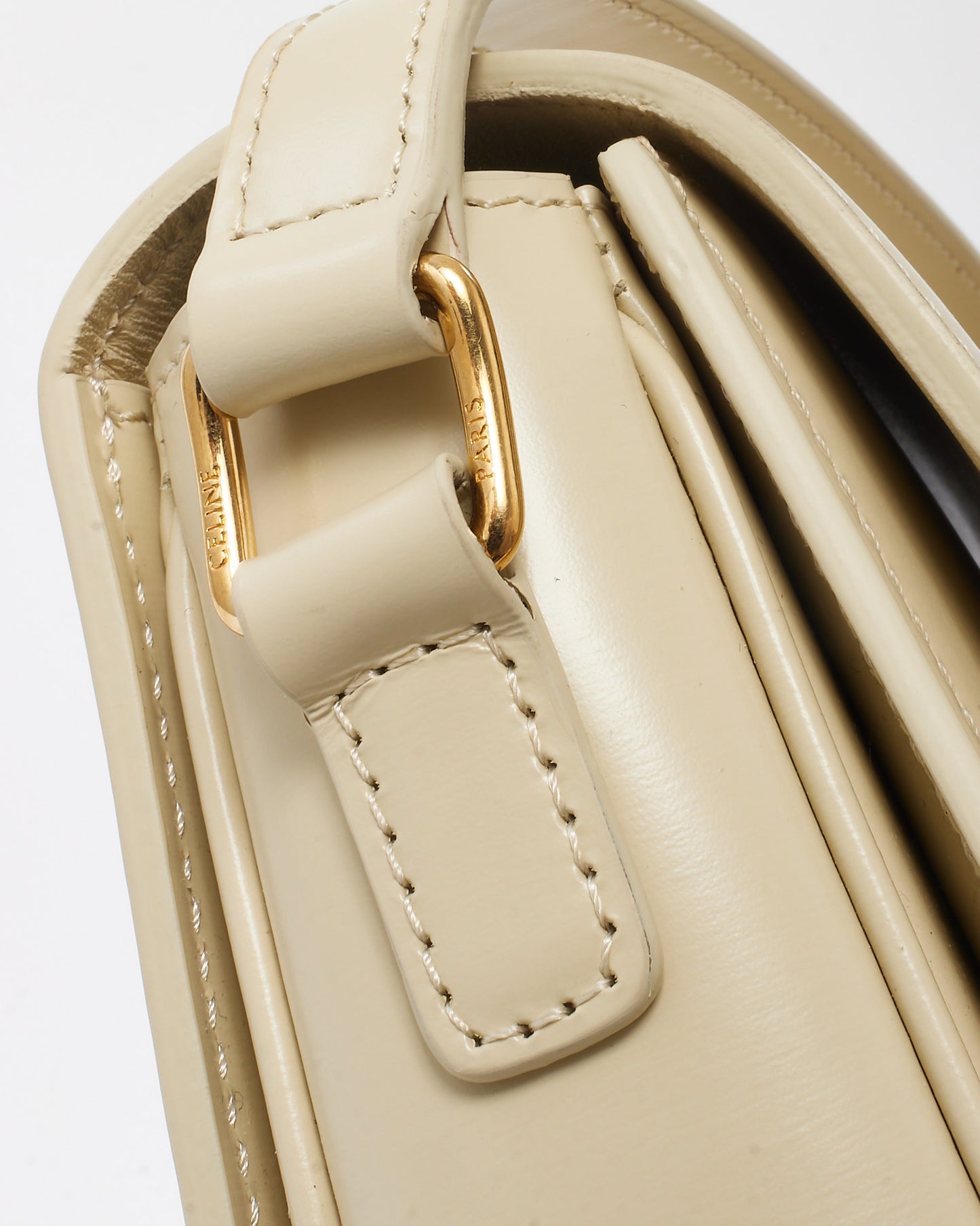 Celine Beige Smooth Leather Teen Triomphe Crossbody Bag GHW