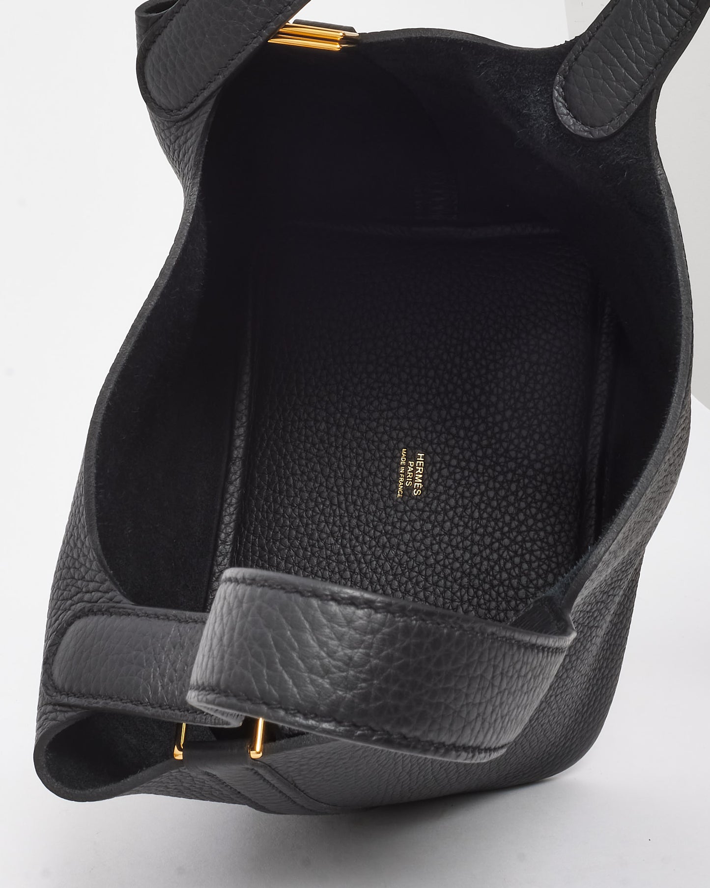 Hermès Black Clemence Leather Picotin 18 Bag GHW