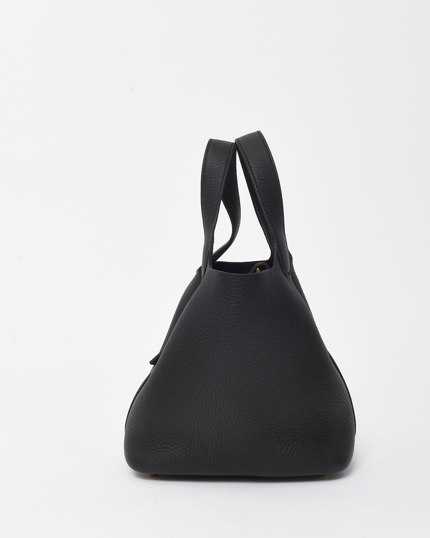 Hermès Black Clemence Leather Picotin 18 Bag GHW