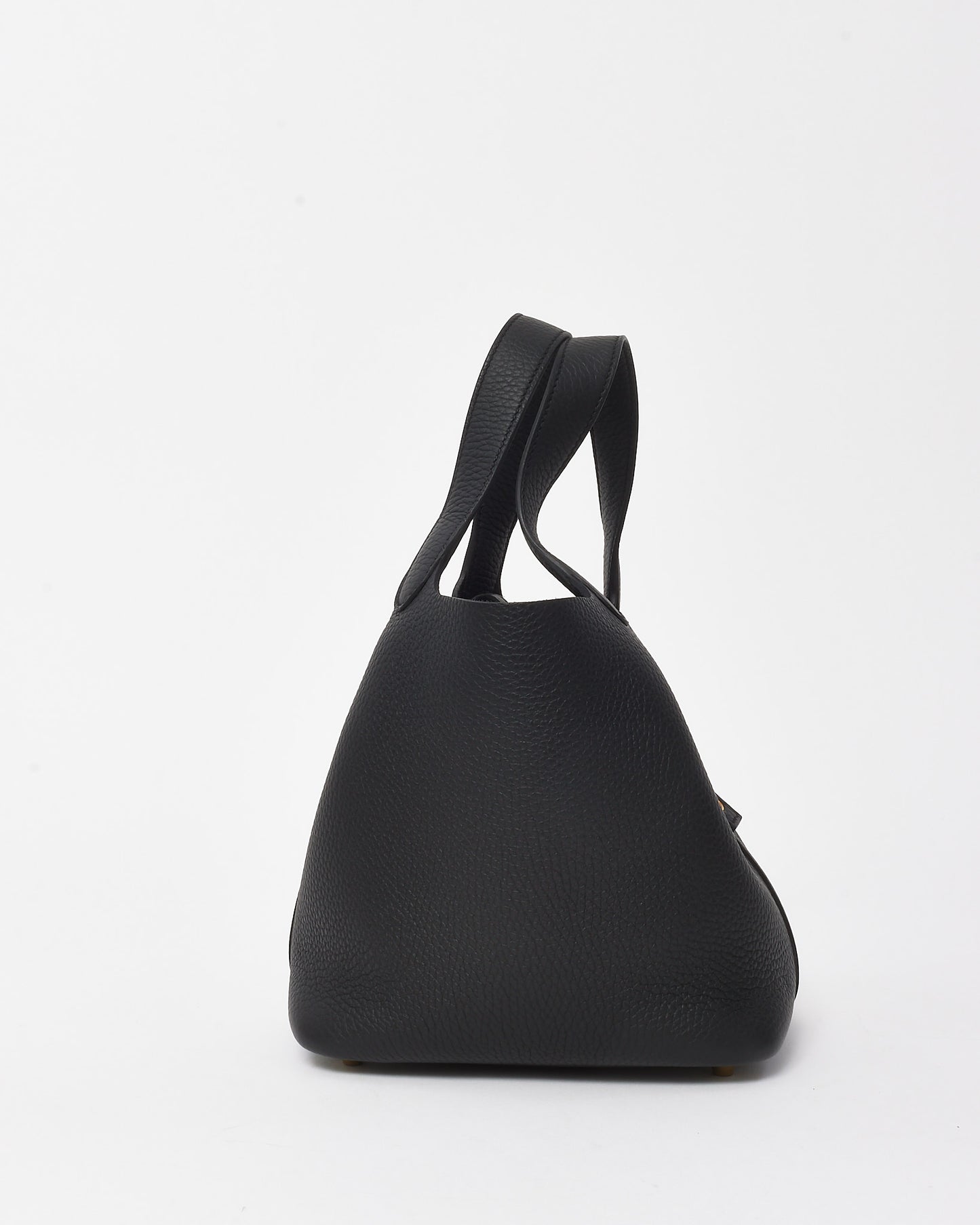 Hermès Black Clemence Leather Picotin 18 Bag GHW