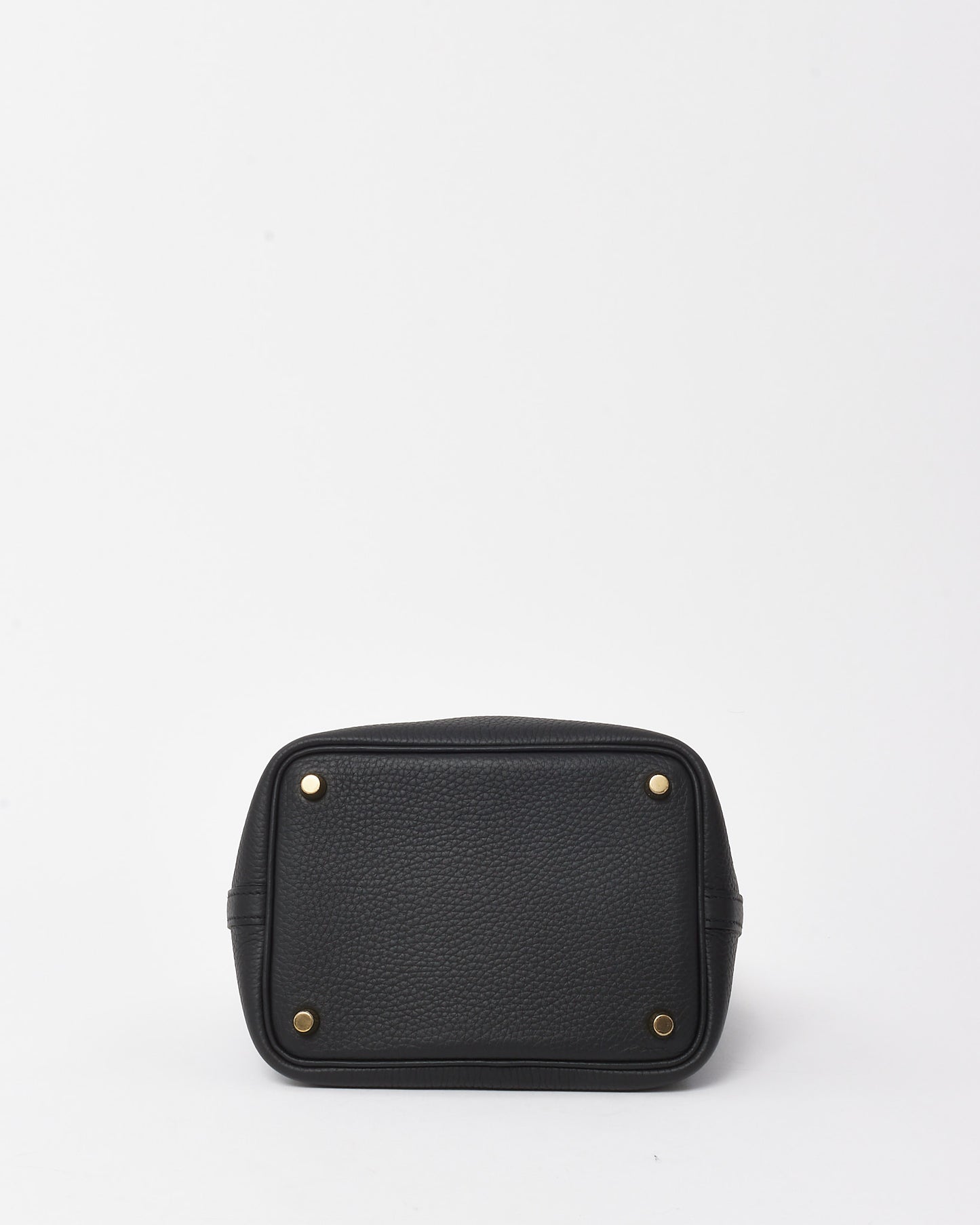 Hermès Black Clemence Leather Picotin 18 Bag GHW