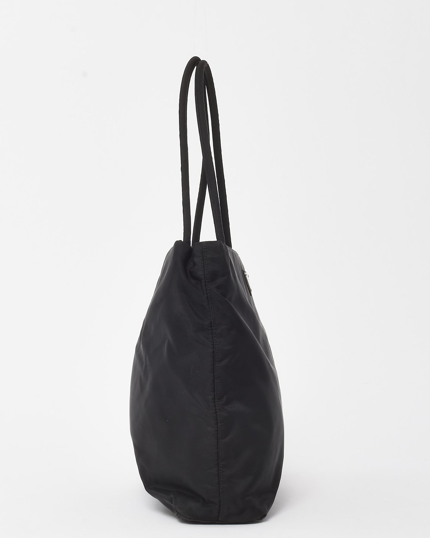 Prada Black Tessuto Nylon Logo Double Strap Shoulder Bag