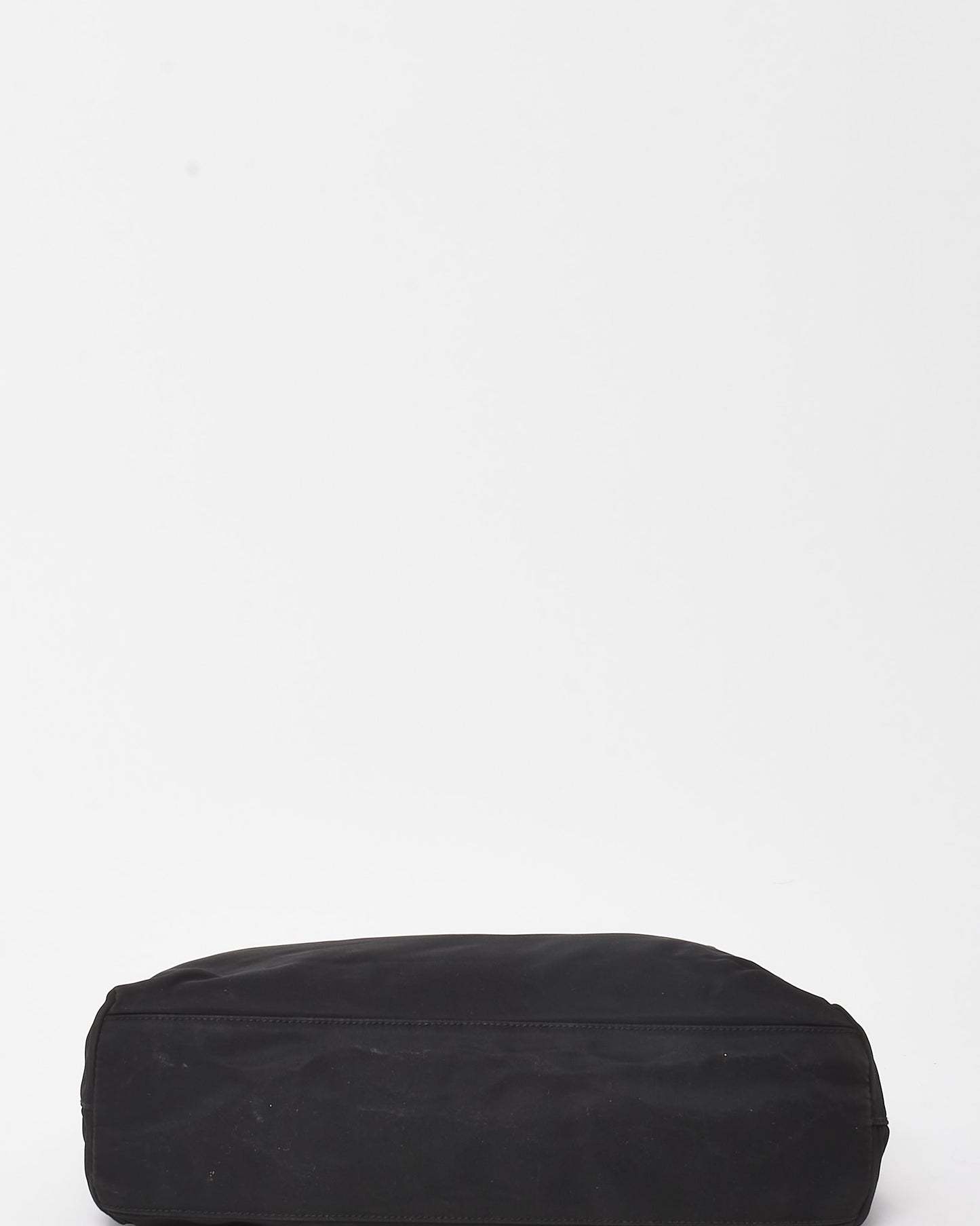 Prada Black Tessuto Nylon Logo Double Strap Shoulder Bag