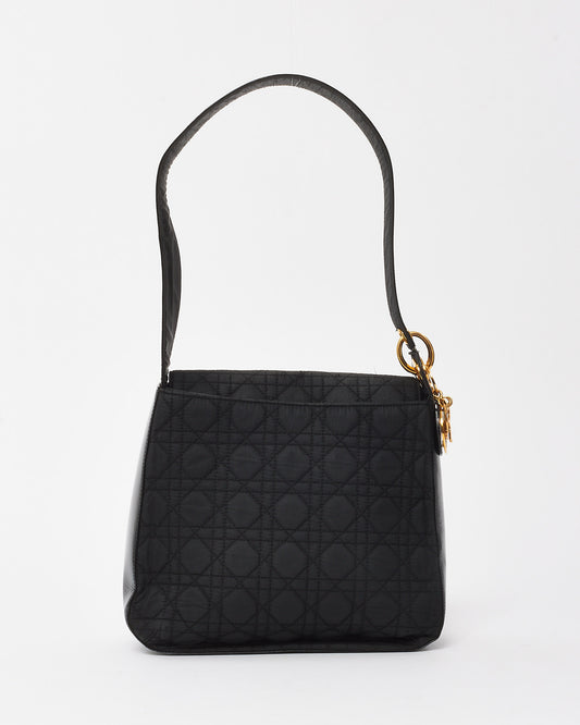 Dior Vintage Black Nylon Cannage Dior GHW Logo Shoulder Bag