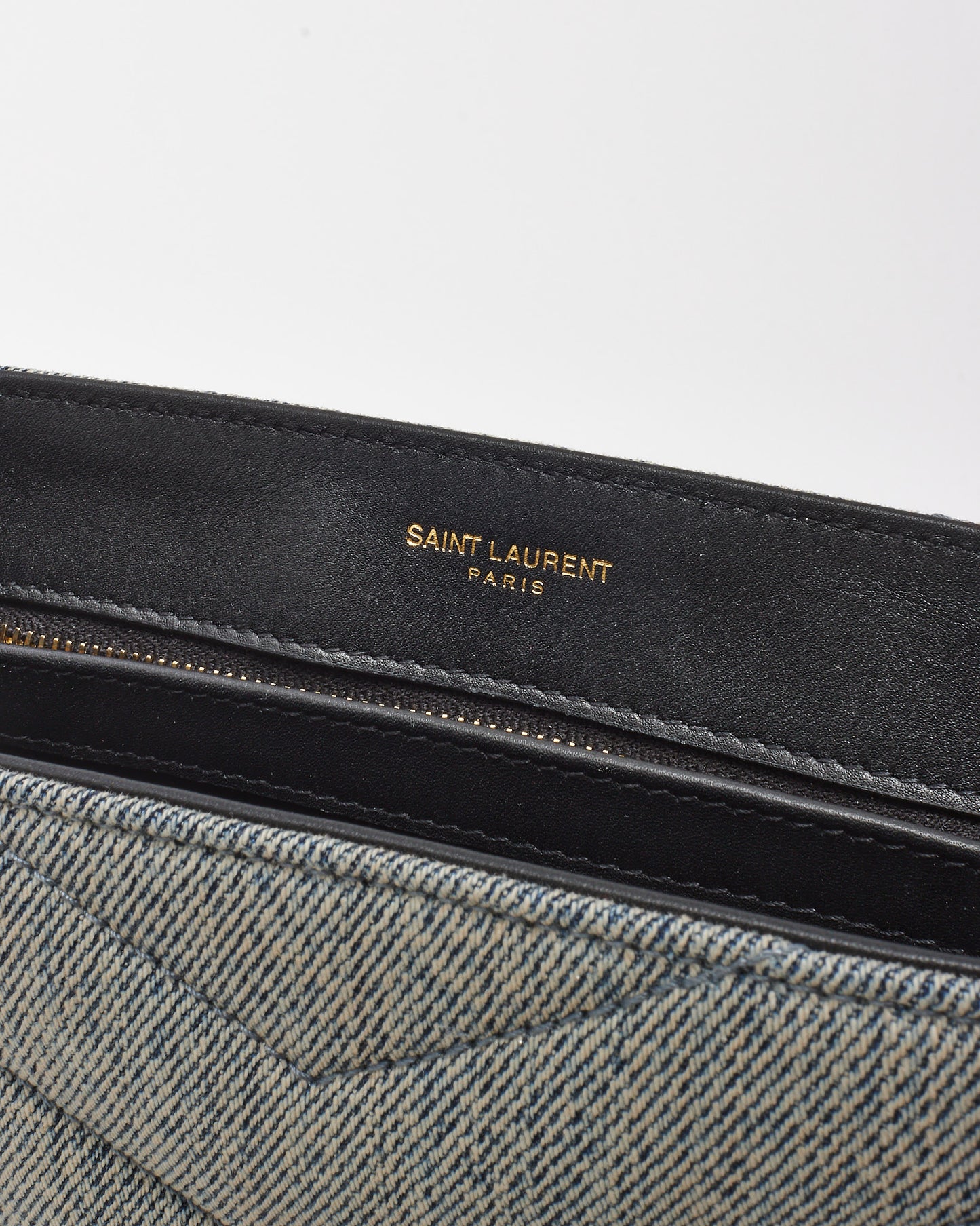 Saint Laurent Light Azure Blue Denim Toy LouLou Crossbody Bag GHW