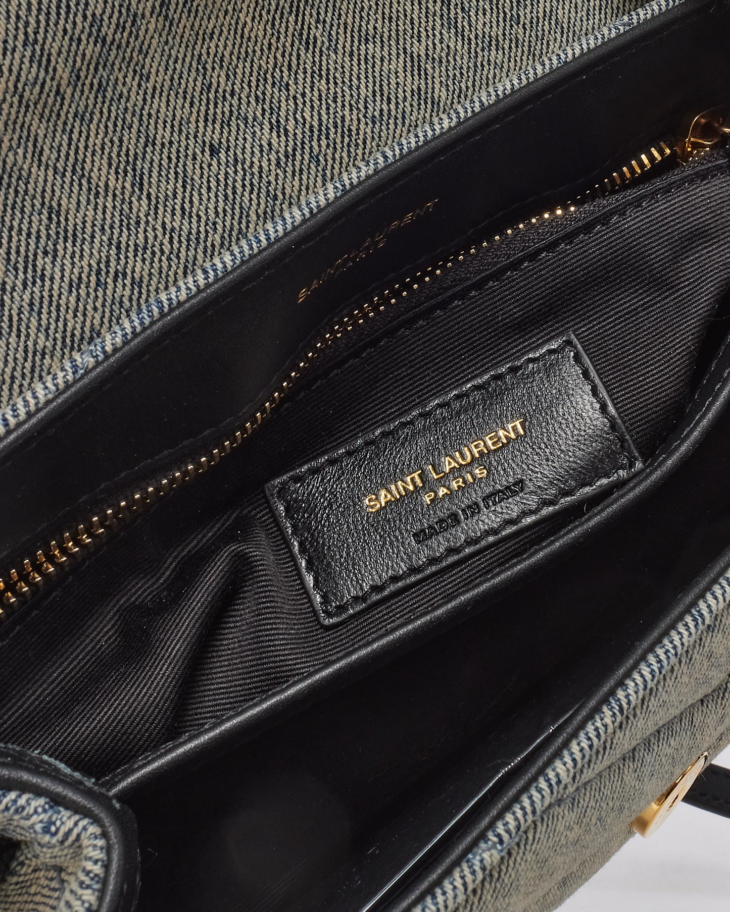 Saint Laurent Light Azure Blue Denim Toy LouLou Crossbody Bag GHW