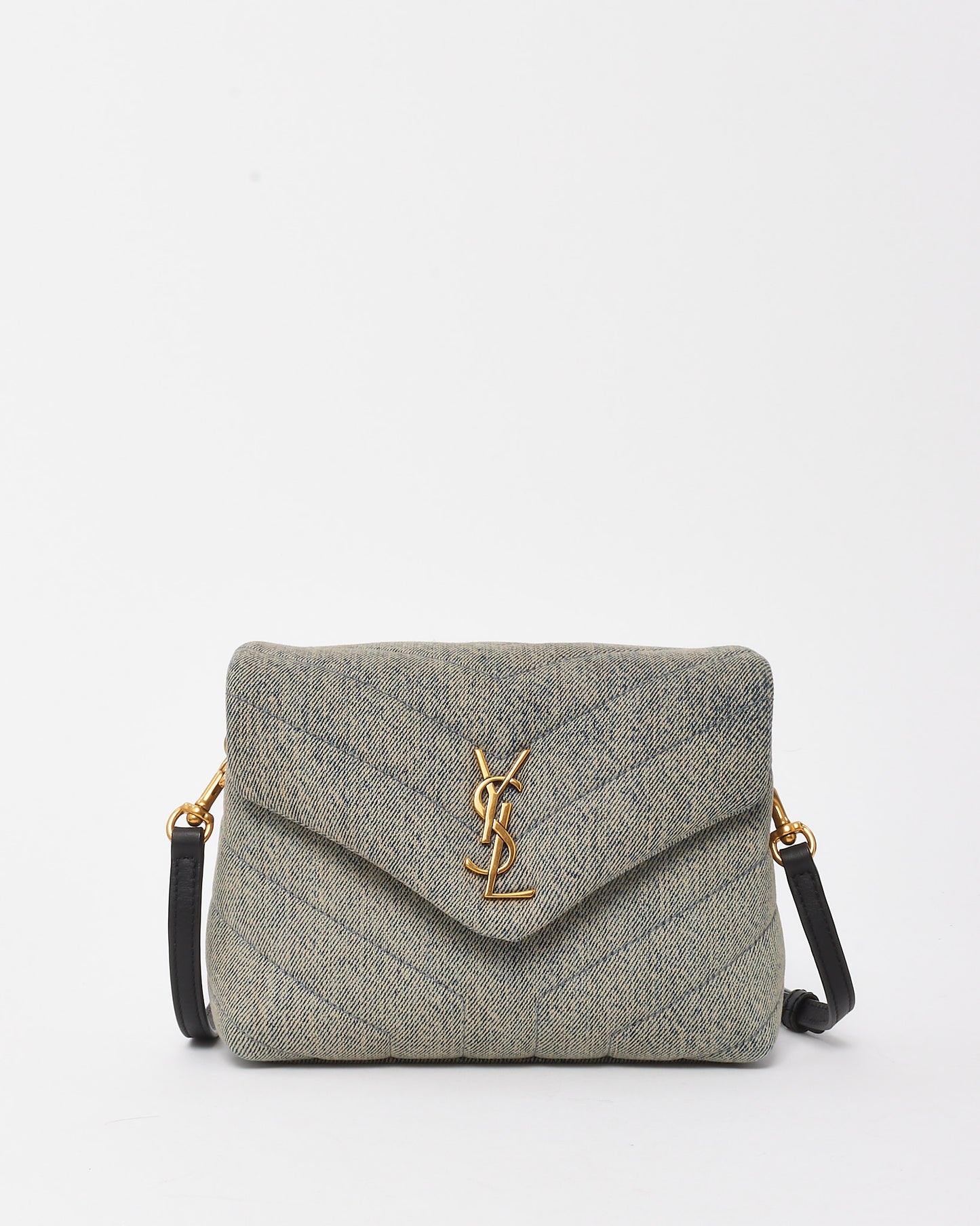 Saint Laurent Light Azure Blue Denim Toy LouLou Crossbody Bag GHW