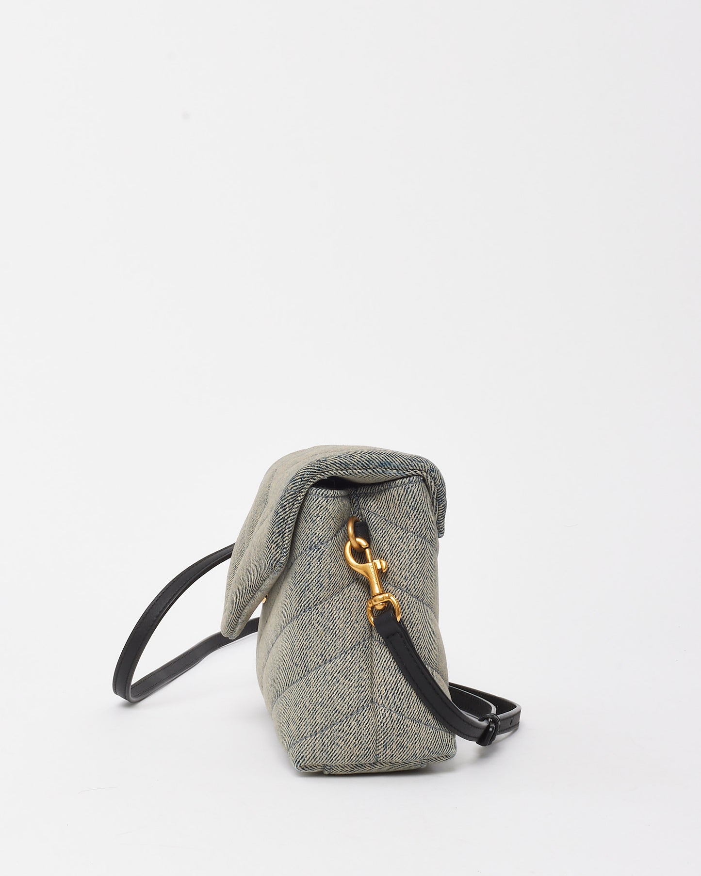 Saint Laurent Light Azure Blue Denim Toy LouLou Crossbody Bag GHW