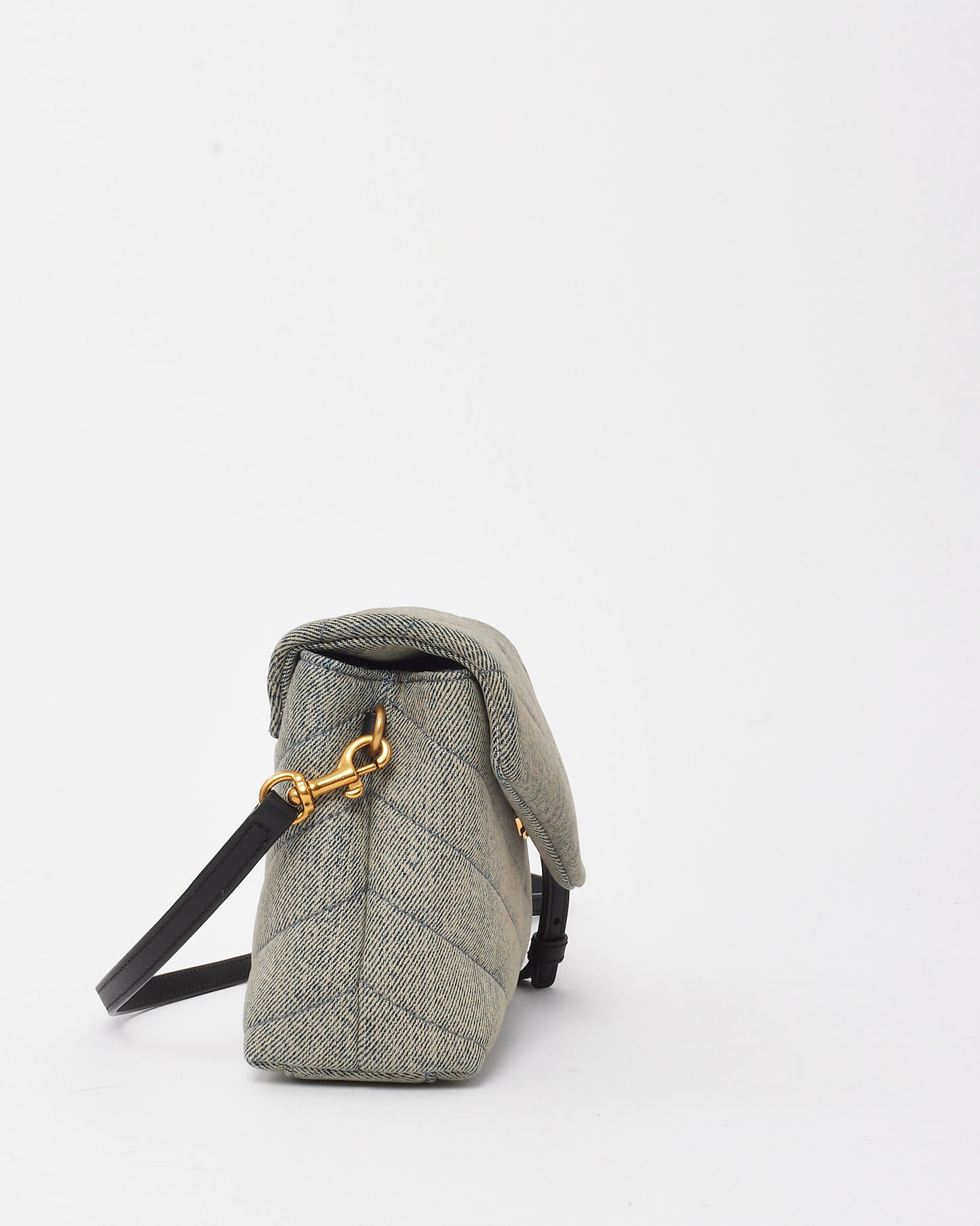 Saint Laurent Light Azure Blue Denim Toy LouLou Crossbody Bag GHW