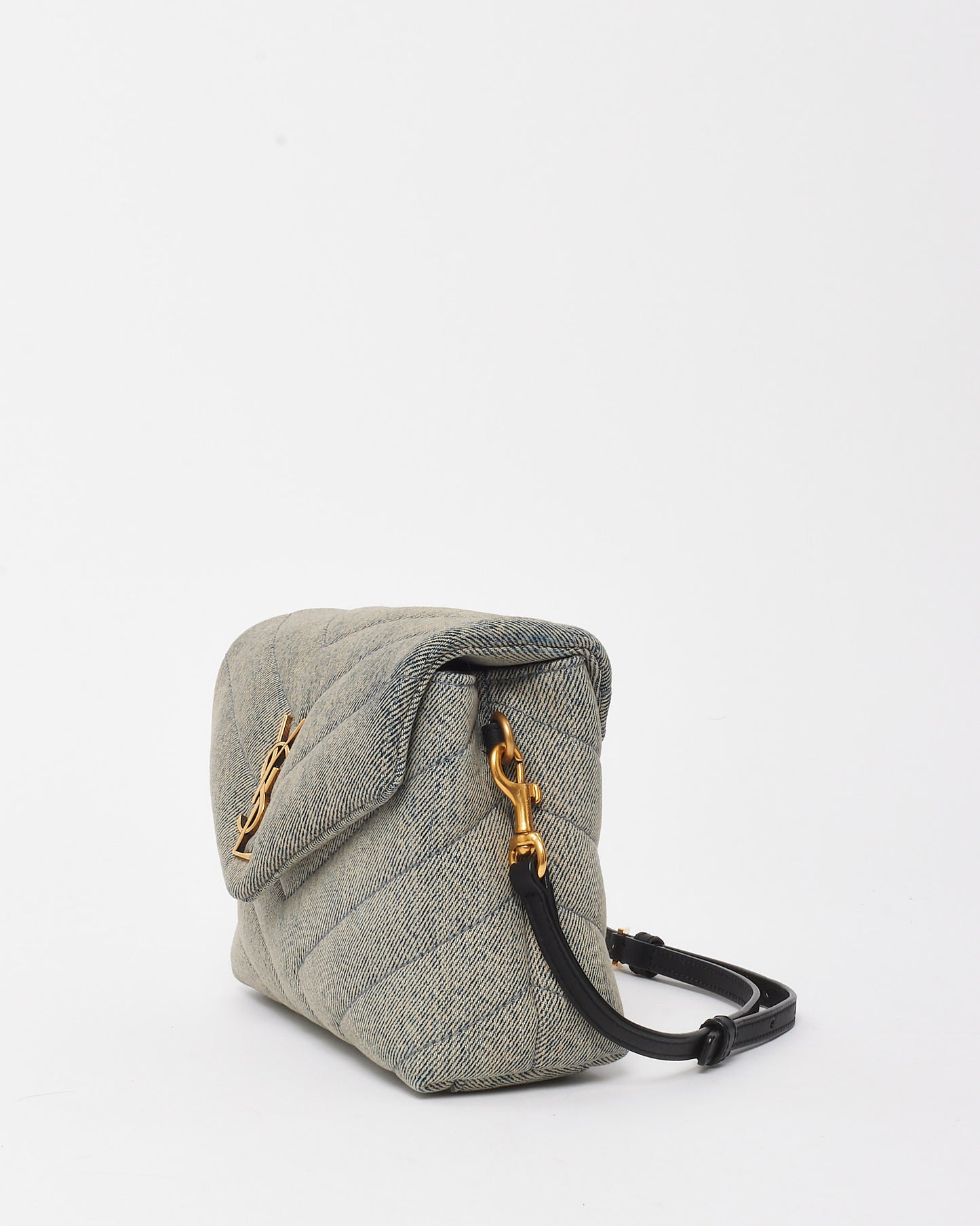 Saint Laurent Light Azure Blue Denim Toy LouLou Crossbody Bag GHW