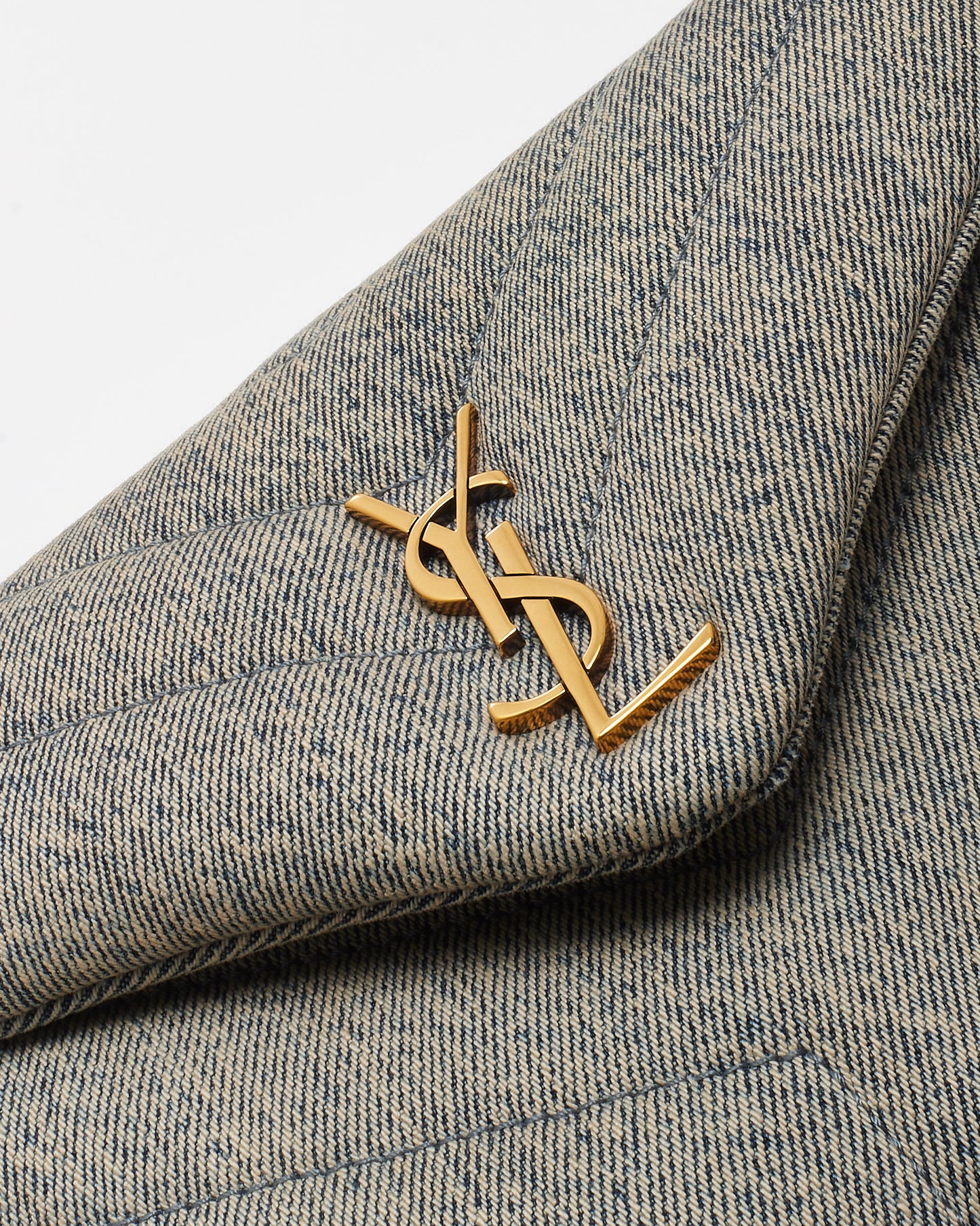 Saint Laurent Light Azure Blue Denim Toy LouLou Crossbody Bag GHW