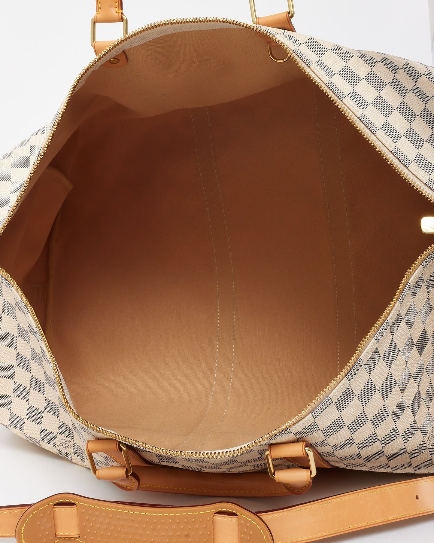 Louis Vuitton Damier Azur Coated Canvas Keepall Bandoulière 55 Duffle Bag