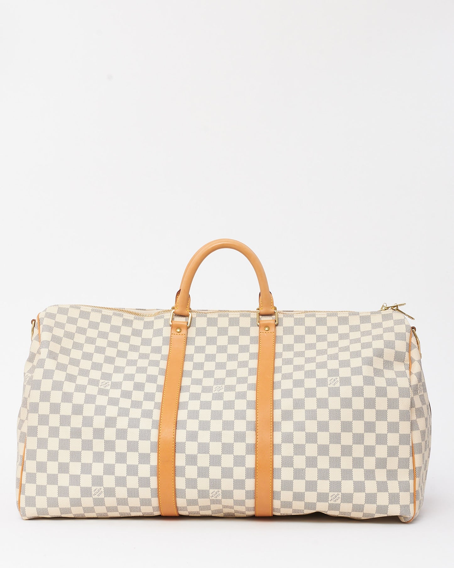 Louis Vuitton Damier Azur Coated Canvas Keepall Bandoulière 55 Duffle Bag