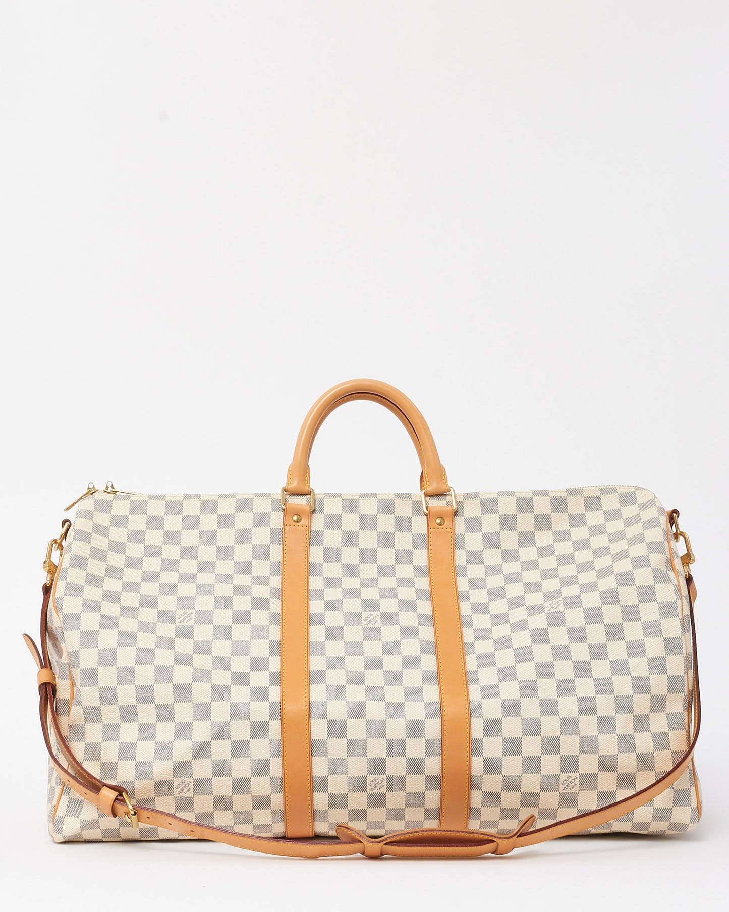 Louis Vuitton Damier Azur Coated Canvas Keepall Bandoulière 55 Duffle Bag