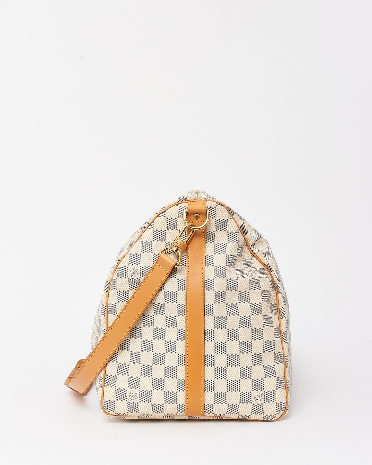 Louis Vuitton Damier Azur Coated Canvas Keepall Bandoulière 55 Duffle Bag