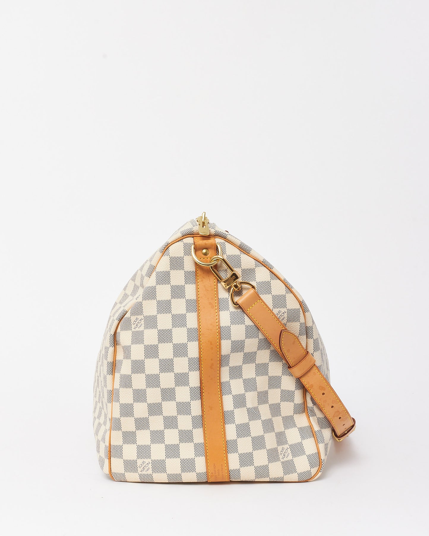 Louis Vuitton Damier Azur Coated Canvas Keepall Bandoulière 55 Duffle Bag