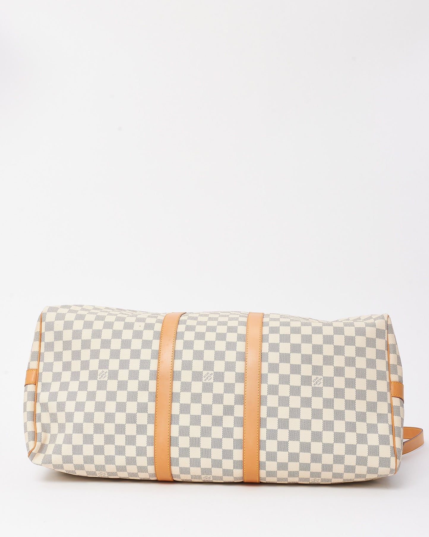 Louis Vuitton Damier Azur Coated Canvas Keepall Bandoulière 55 Duffle Bag