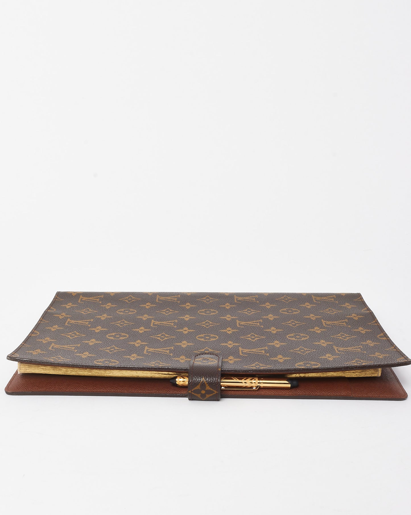 Louis Vuitton Monogram Canvas Large Desk A4 Bloc Agenda/Notebook Cover with Pen