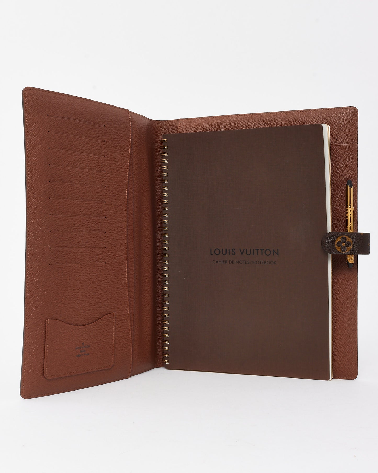 Louis Vuitton Monogram Canvas Large Desk A4 Bloc Agenda/Notebook Cover with Pen