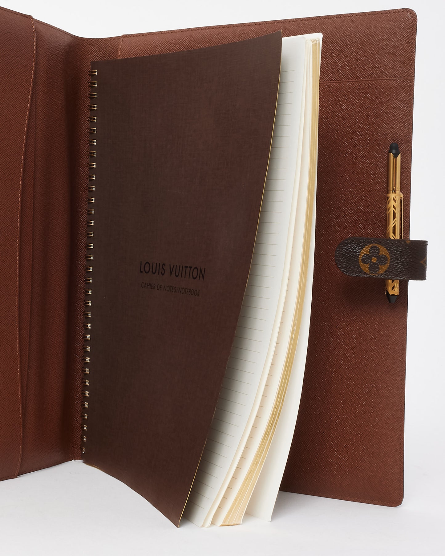 Louis Vuitton Monogram Canvas Large Desk A4 Bloc Agenda/Notebook Cover with Pen