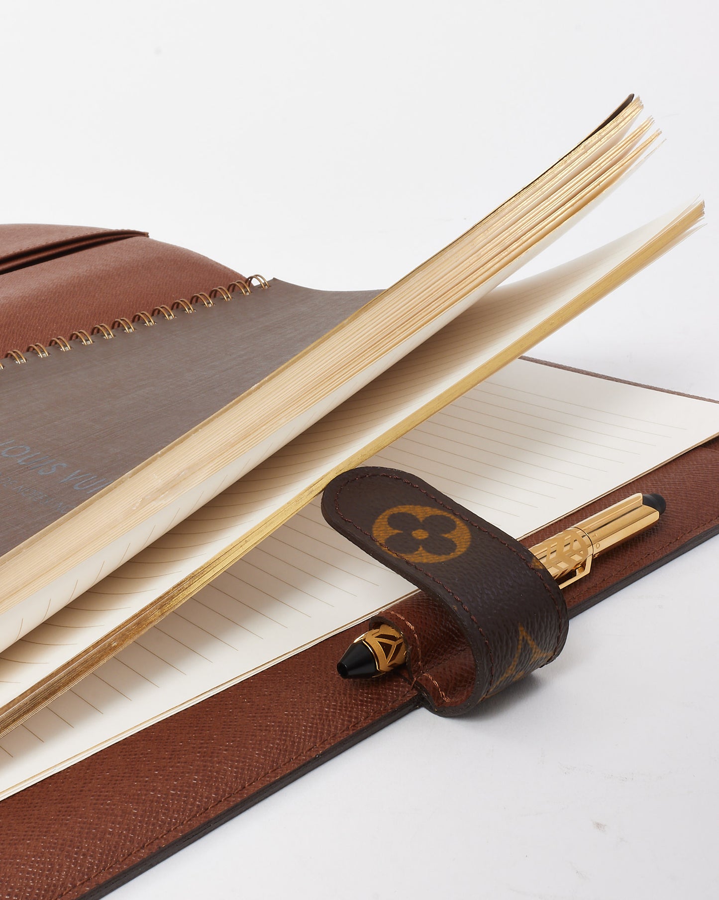 Louis Vuitton Monogram Canvas Large Desk A4 Bloc Agenda/Notebook Cover with Pen