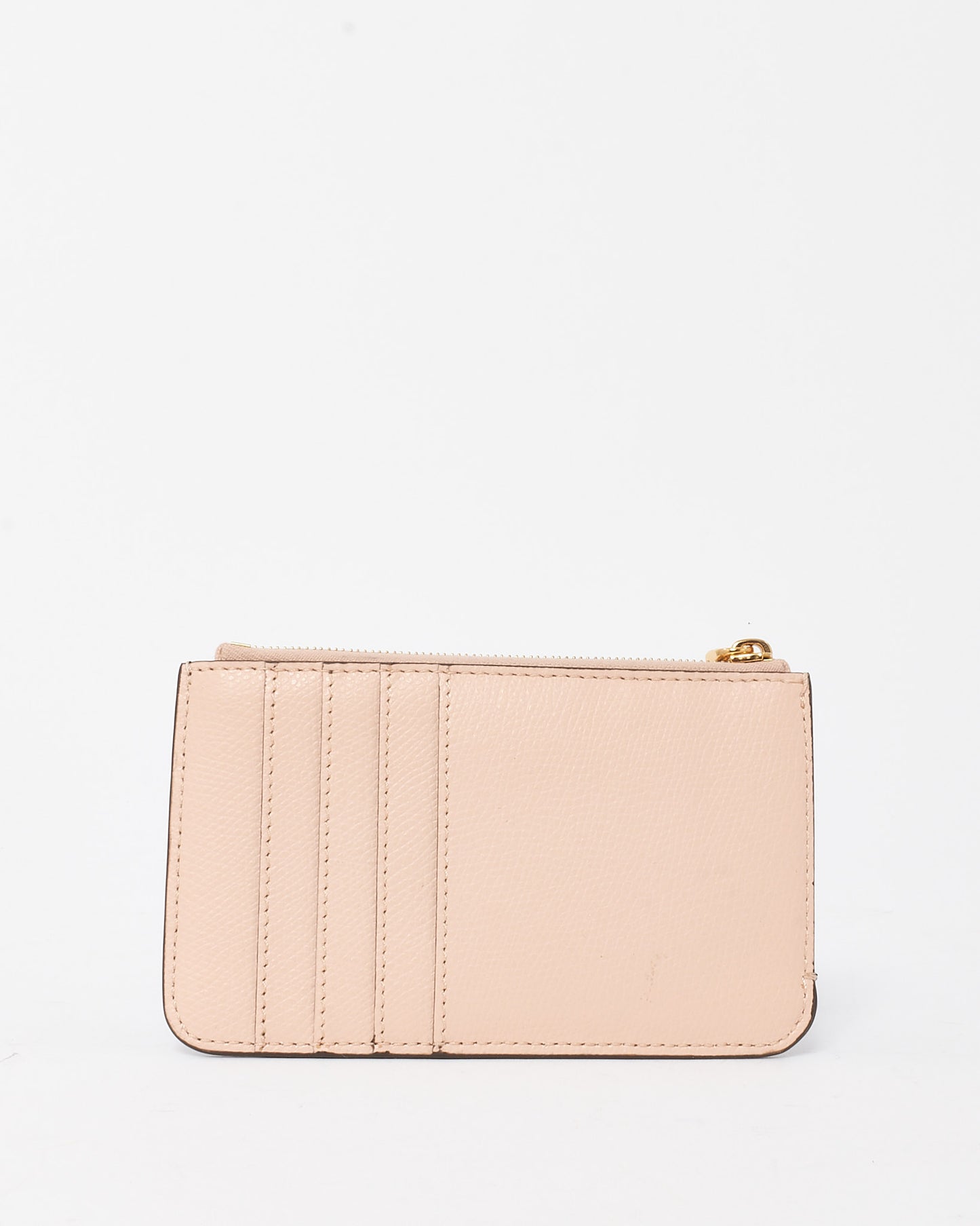 Fendi Pink Canvas with FF Black and Brown Embossed Leather Card Case Pouch