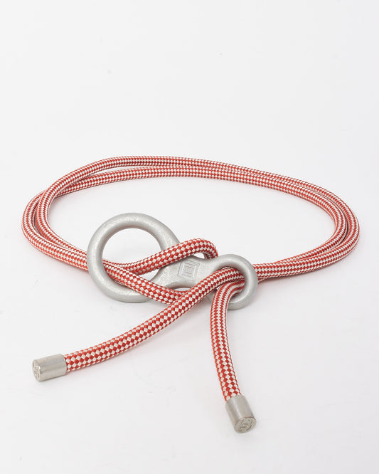 Chanel 01A Red and White Rope Climbing Buckle Belt - M