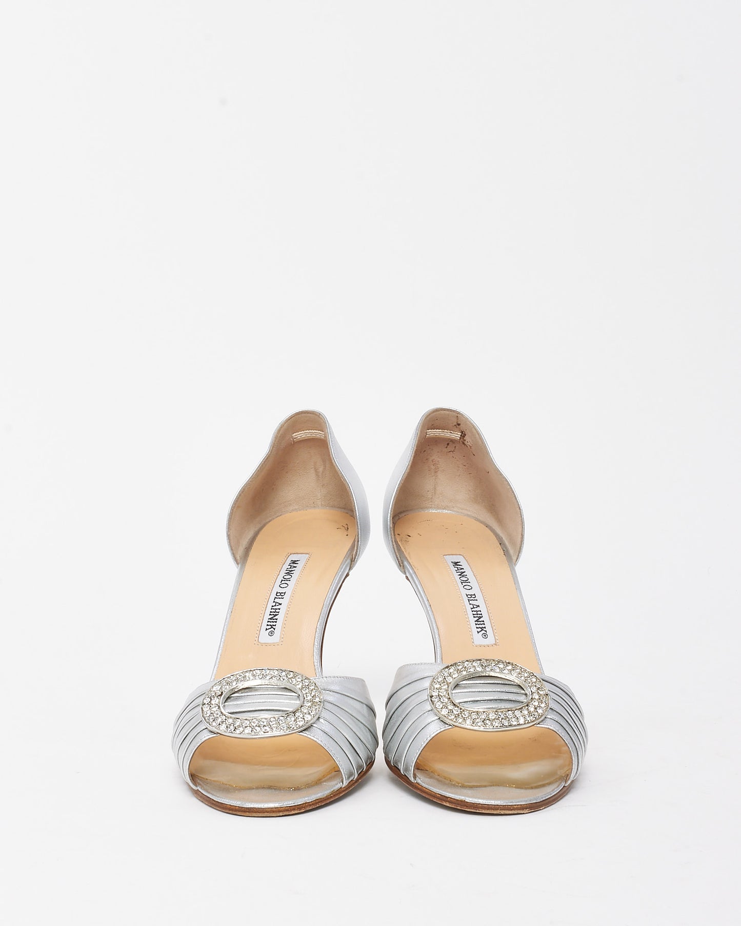 Manolo Blahnik Vintage Metallic Silver Sedaraby d'Orsay Pumps - 38