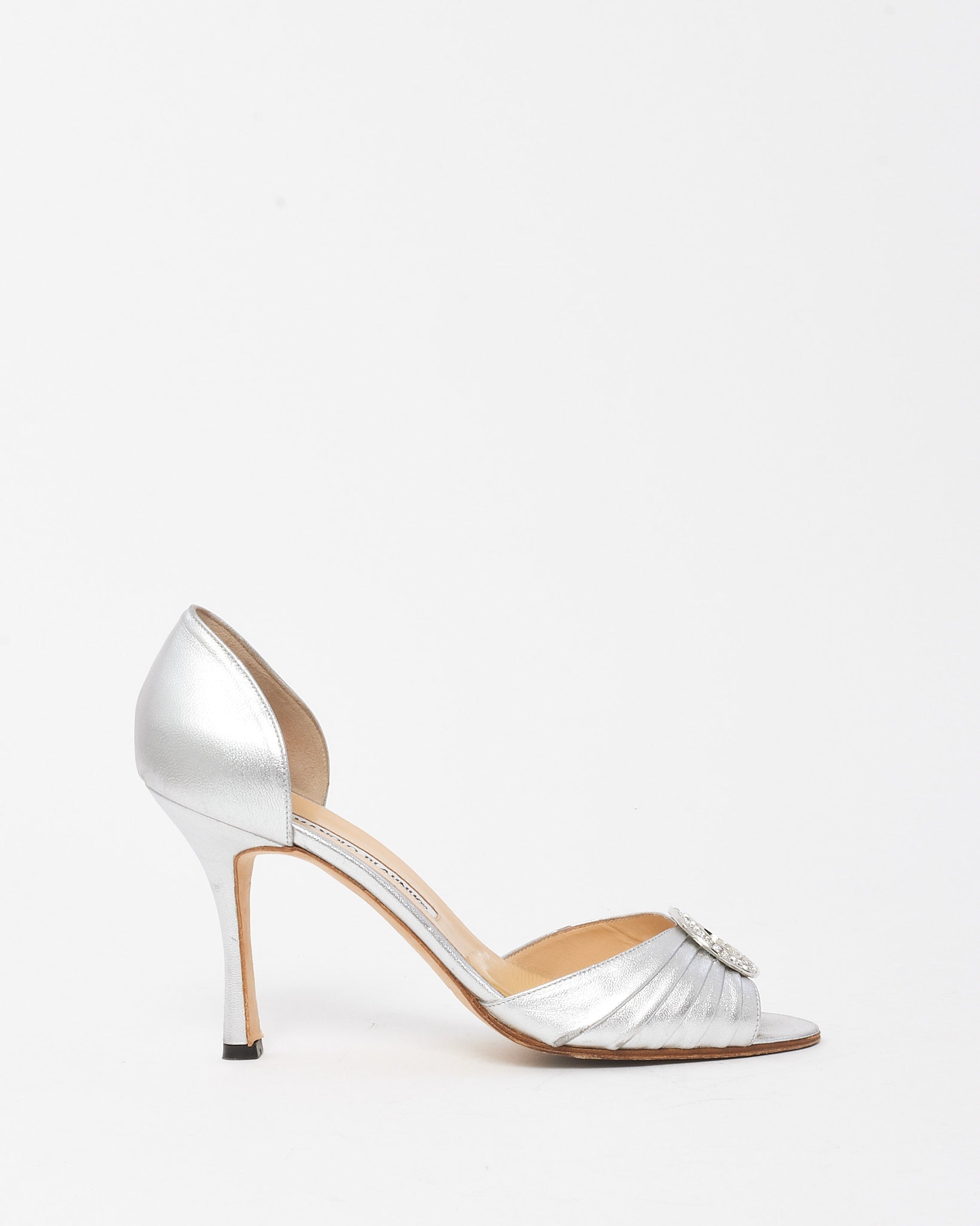 Buy Manolo Blahnik Vintage Metallic Silver Sedaraby d'Orsay Pumps