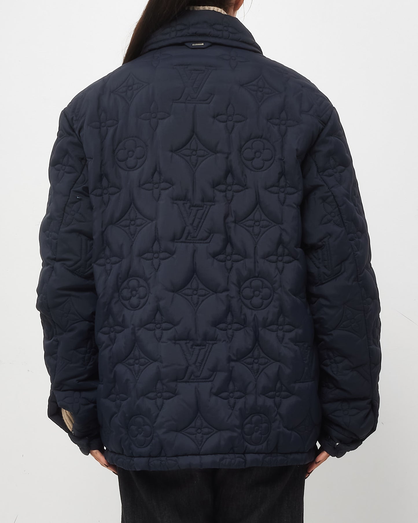 Louis Vuitton Men's Navy Monogram Padded Light Blouson Jacket - 50/M