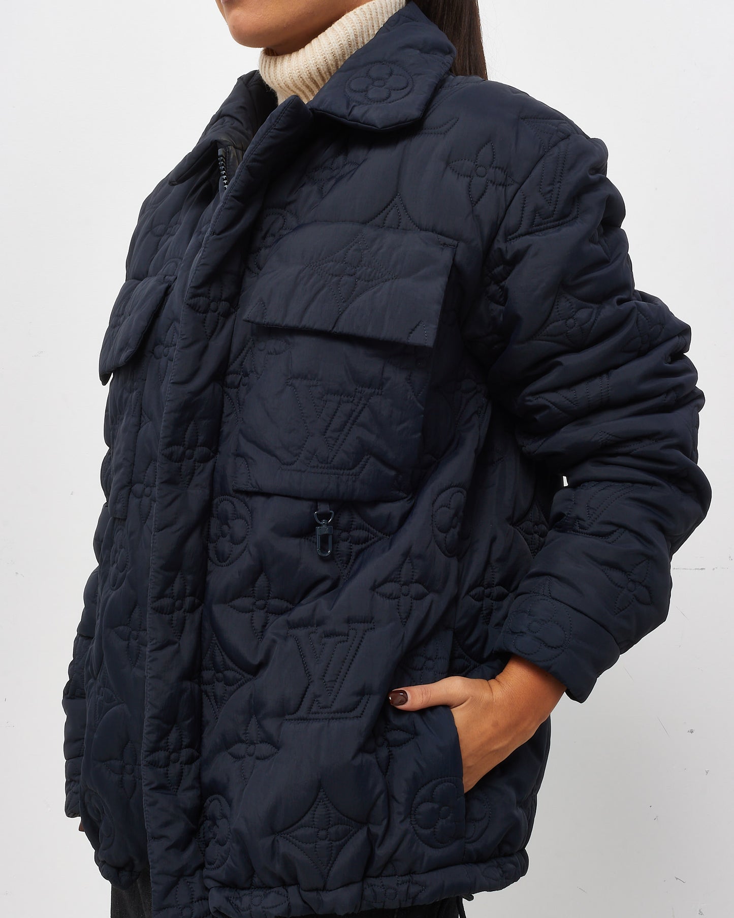 Louis Vuitton Men's Navy Monogram Padded Light Blouson Jacket - 50/M