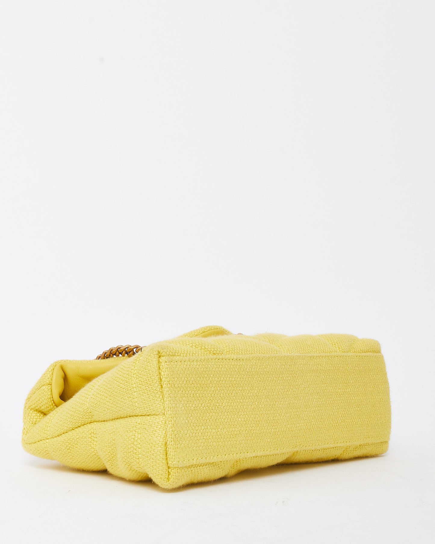 Saint Laurent Yellow Quilted Canvas Monogram YSL Toy Loulou Puffer Bag