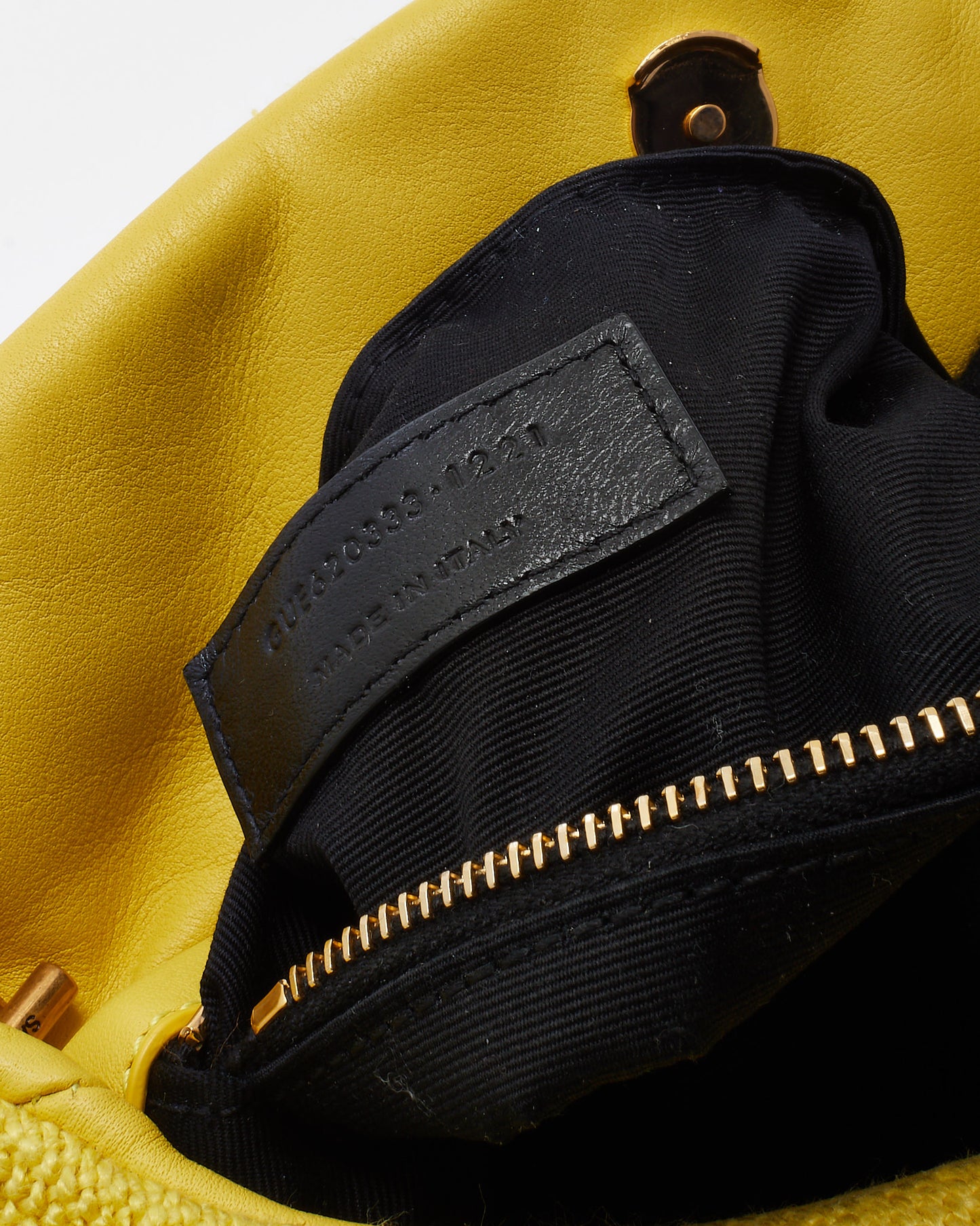 Saint Laurent Yellow Quilted Canvas Monogram YSL Toy Loulou Puffer Bag