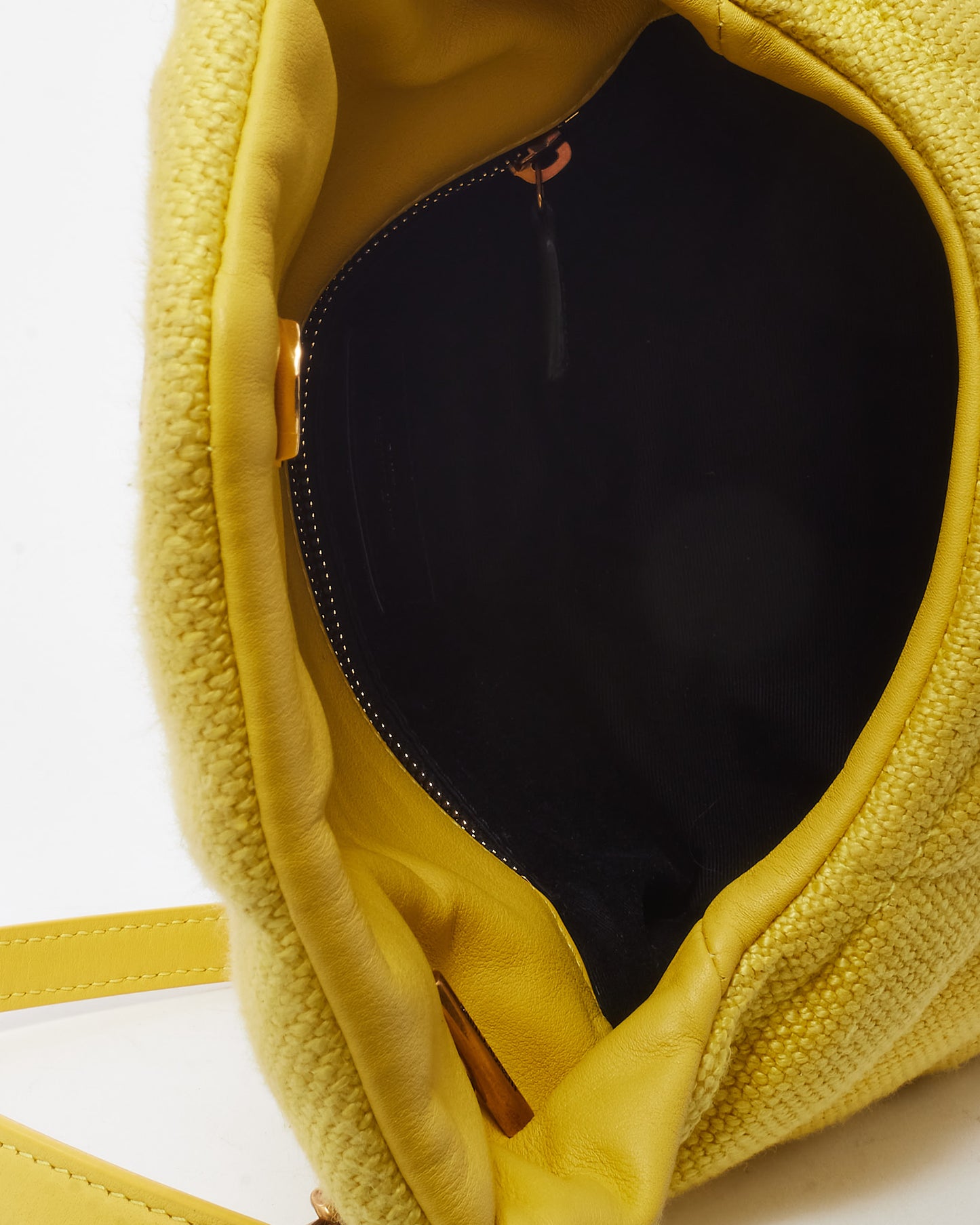 Saint Laurent Yellow Quilted Canvas Monogram YSL Toy Loulou Puffer Bag