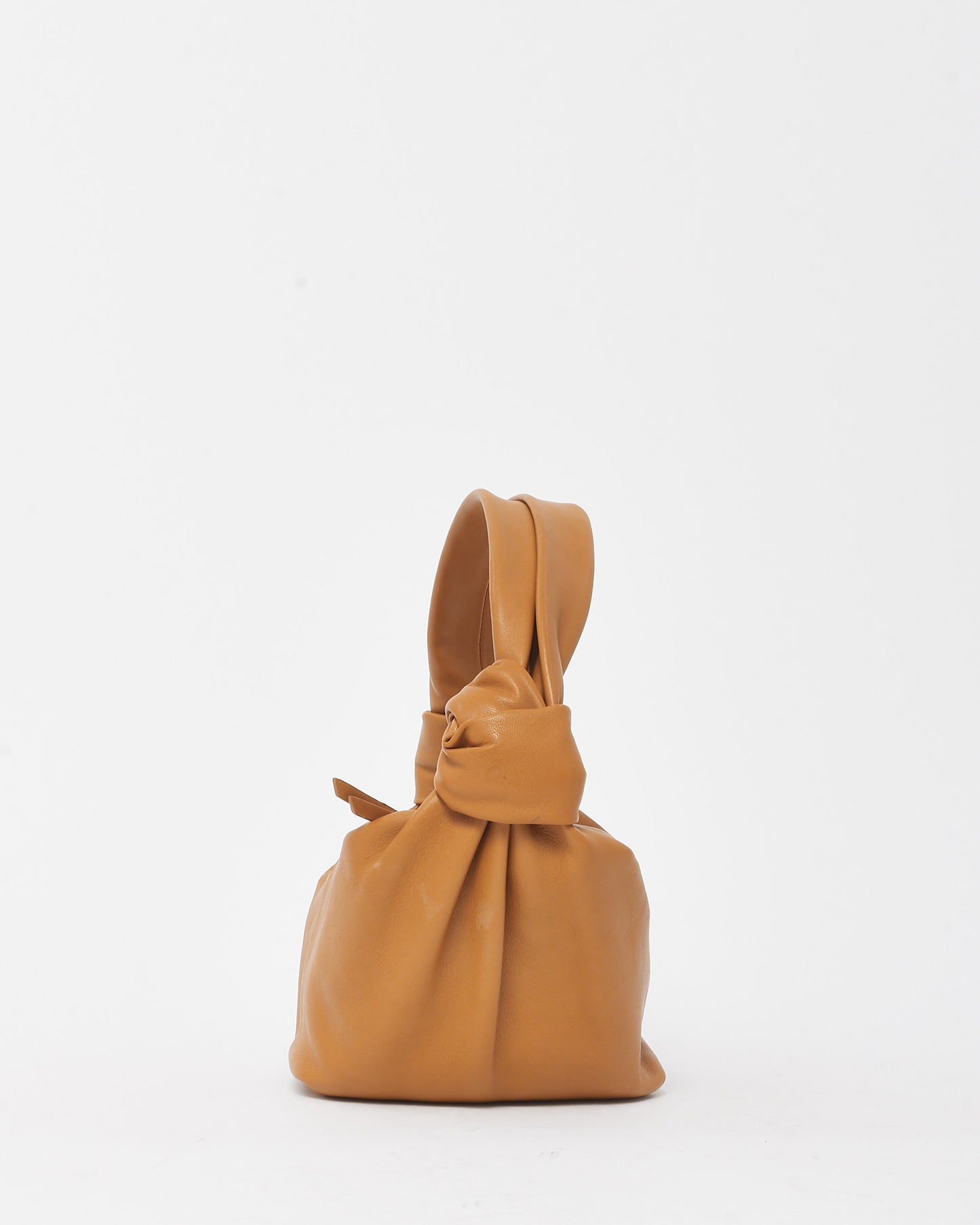 Bottega Veneta Tan Leather The Teen Double Knot Top Handle Bag