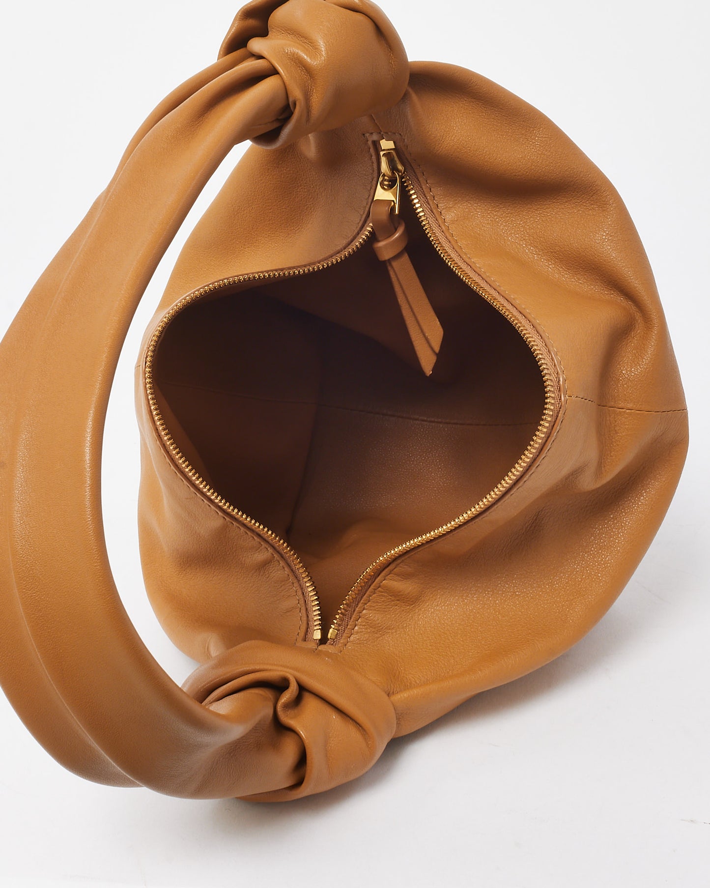 Bottega Veneta Tan Leather The Teen Double Knot Top Handle Bag