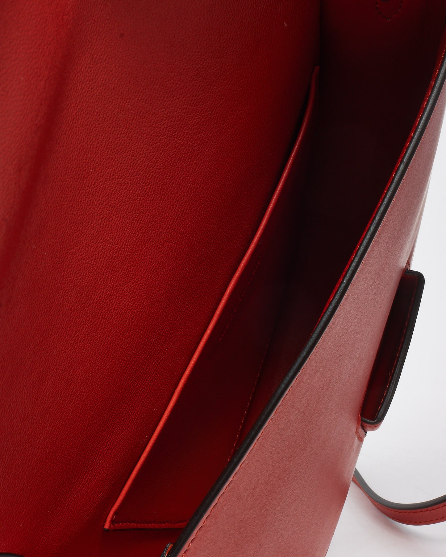 Celine Red Smooth Calfskin Leather Small Trotteur Crossbody Bag