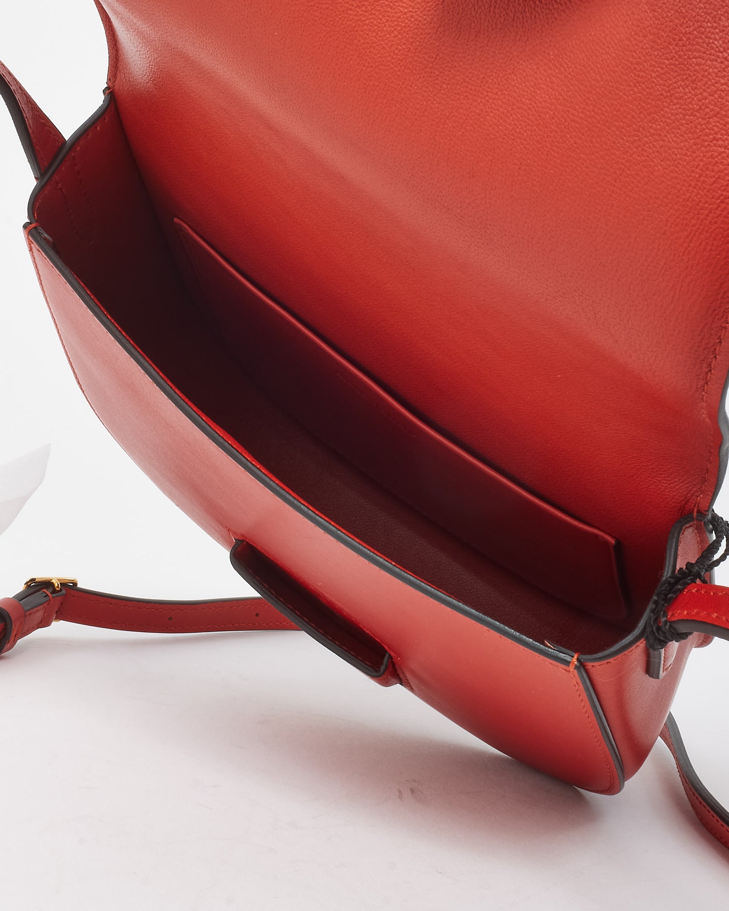 Celine Red Smooth Calfskin Leather Small Trotteur Crossbody Bag