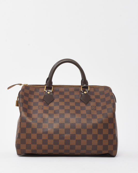 Louis Vuitton Damier Ebene Canvas Speedy 30 Bag