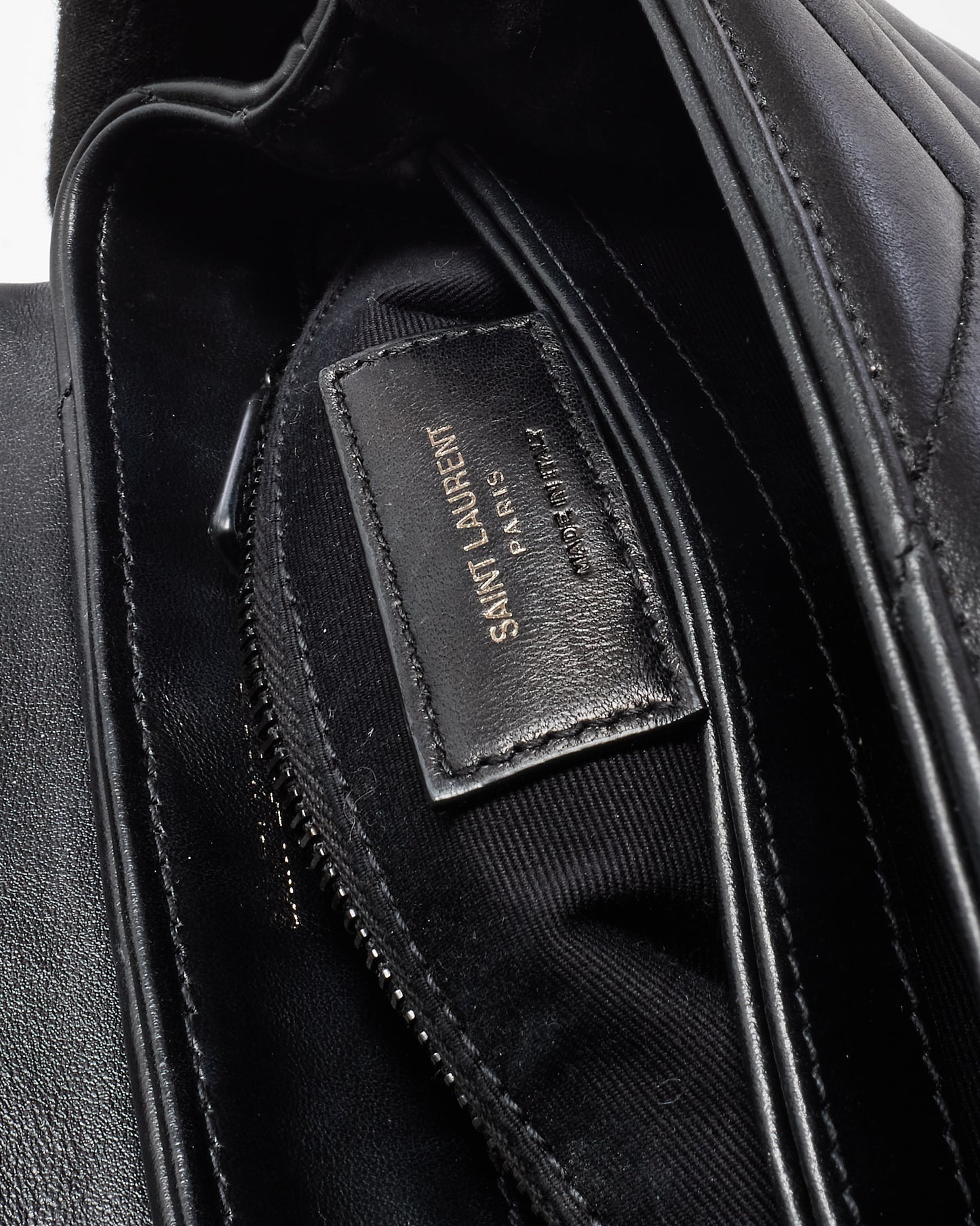 Saint Laurent Black Chevron Quilted Leather Toy Loulou Crossbody Bag BHW