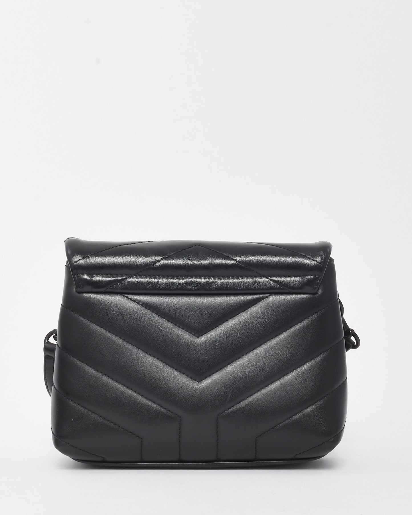 Saint Laurent Black Chevron Quilted Leather Toy Loulou Crossbody Bag BHW