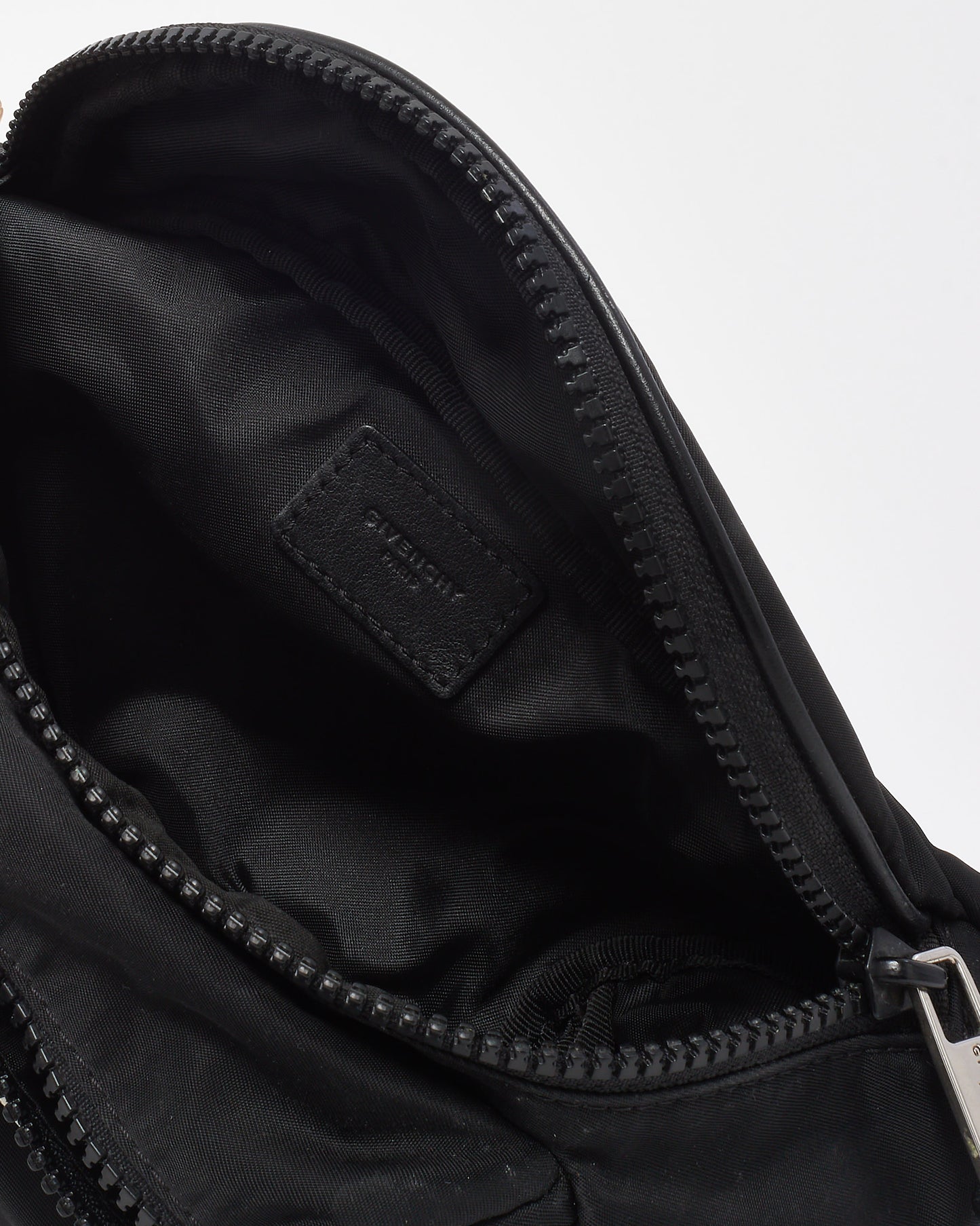 Givenchy Black Nylon White Jacquard Logo Belt Bag