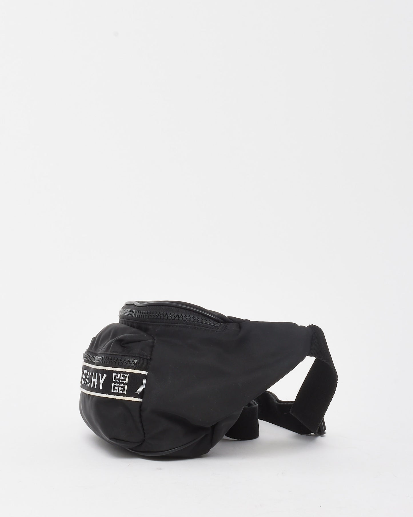 Givenchy Black Nylon White Jacquard Logo Belt Bag