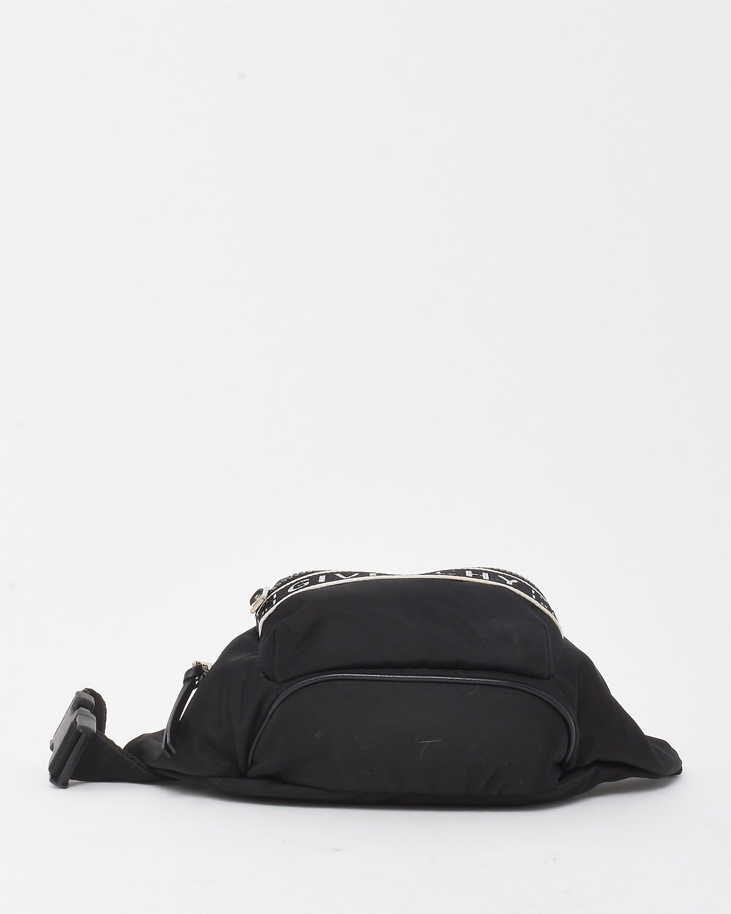 Givenchy Black Nylon White Jacquard Logo Belt Bag