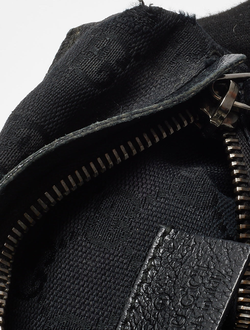 Gucci Black Monogram GG Canvas Double Pocket Belt Bag