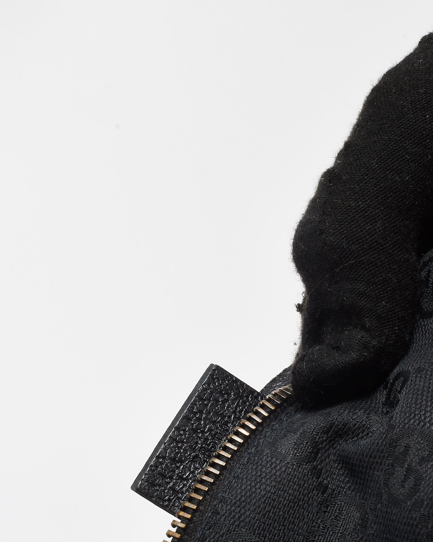 Gucci Black Monogram GG Canvas Double Pocket Belt Bag