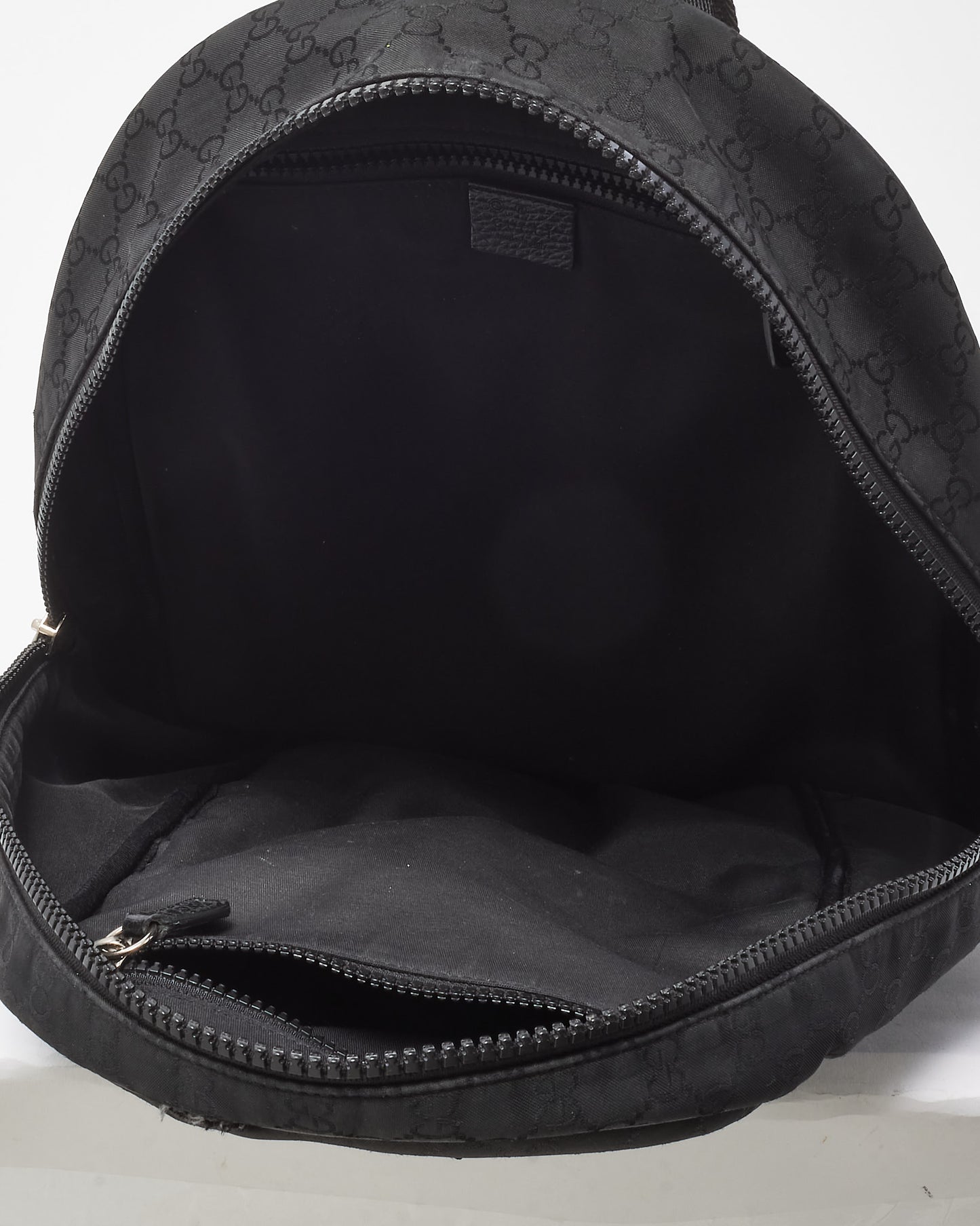 Gucci Black GG Monogram Nylon Slim Backpack