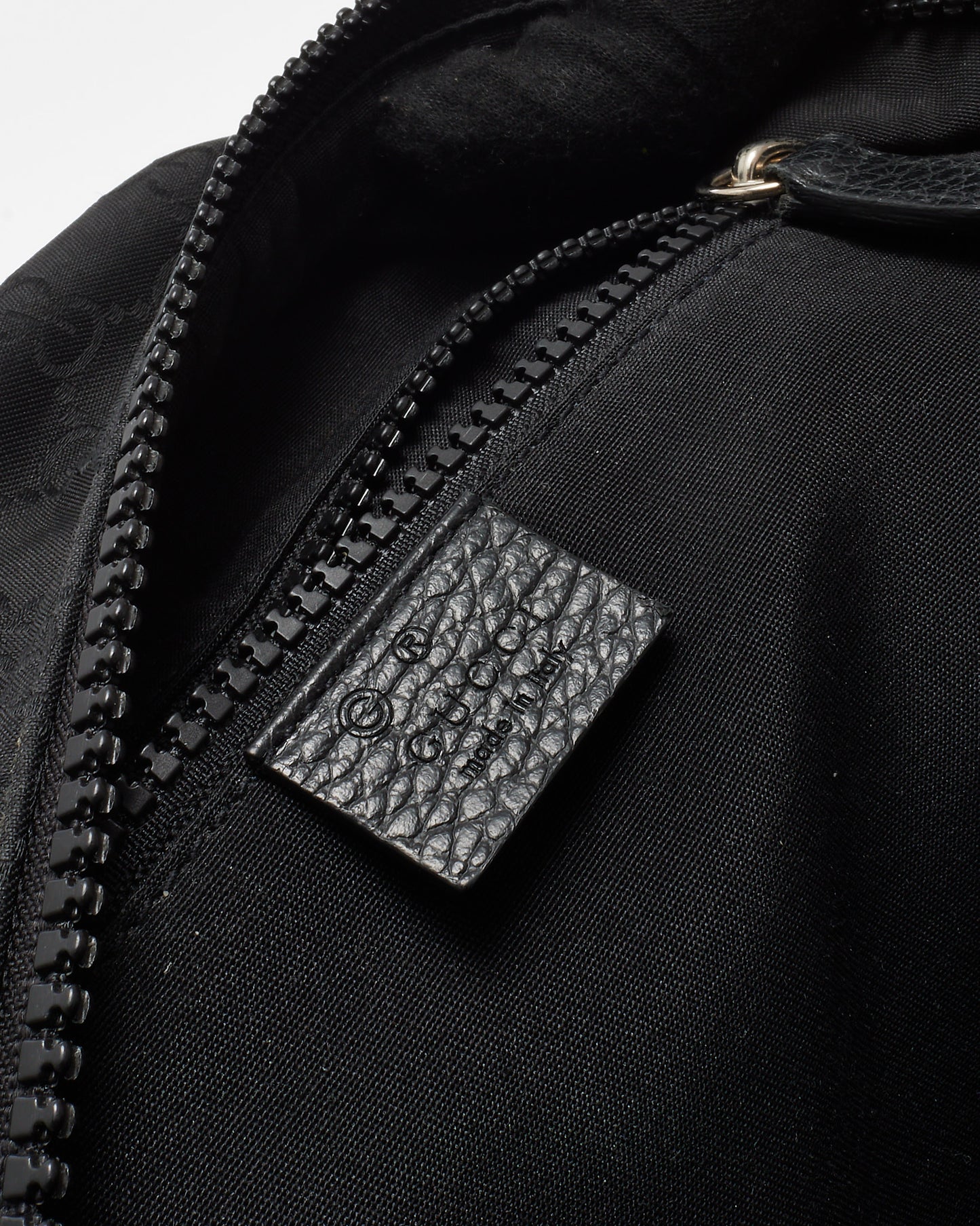 Gucci Black GG Monogram Nylon Slim Backpack