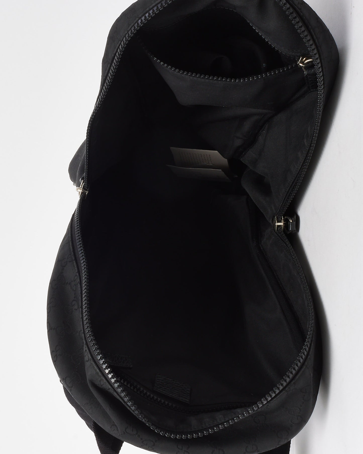 Gucci Black GG Monogram Nylon Slim Backpack