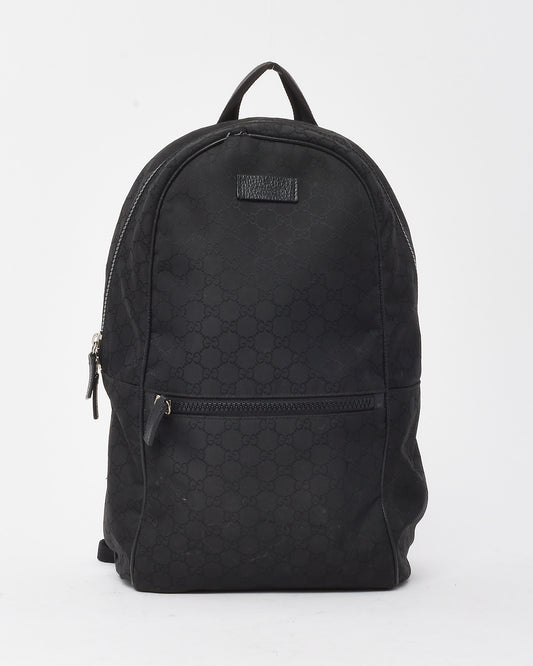 Gucci Black GG Monogram Nylon Slim Backpack